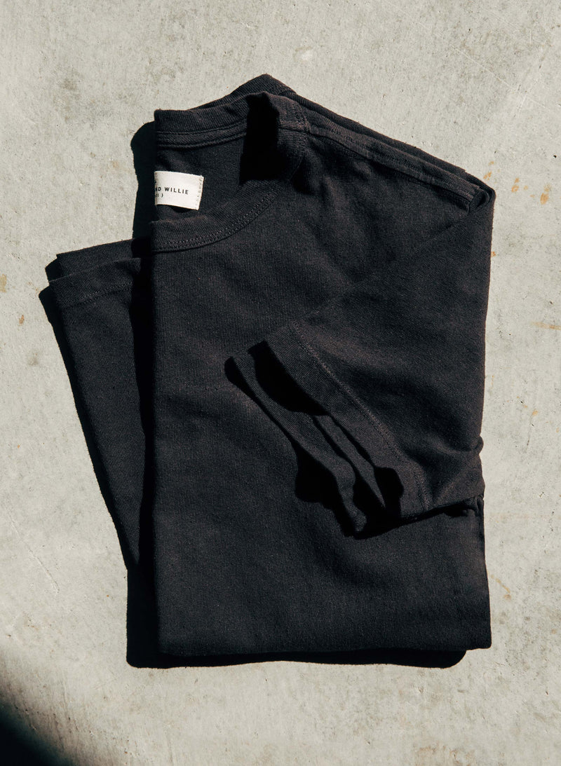 black knit midweight crew