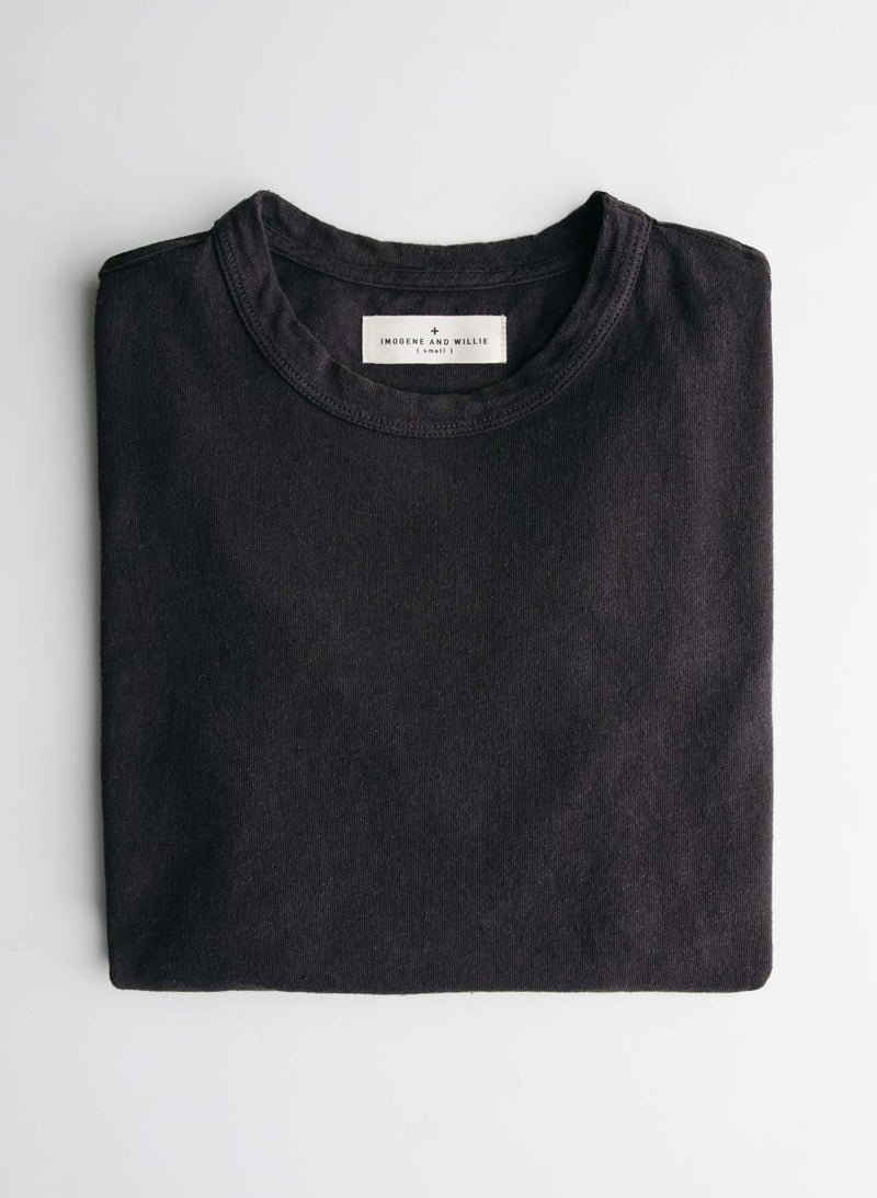 black knit midweight crew