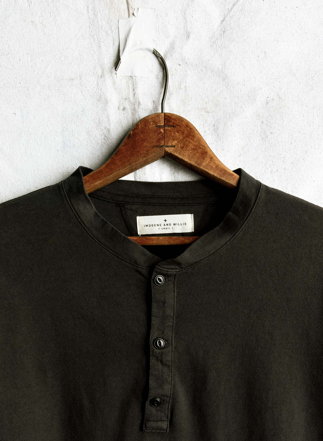 the i+w knit henley in faded black – imogene + willie
