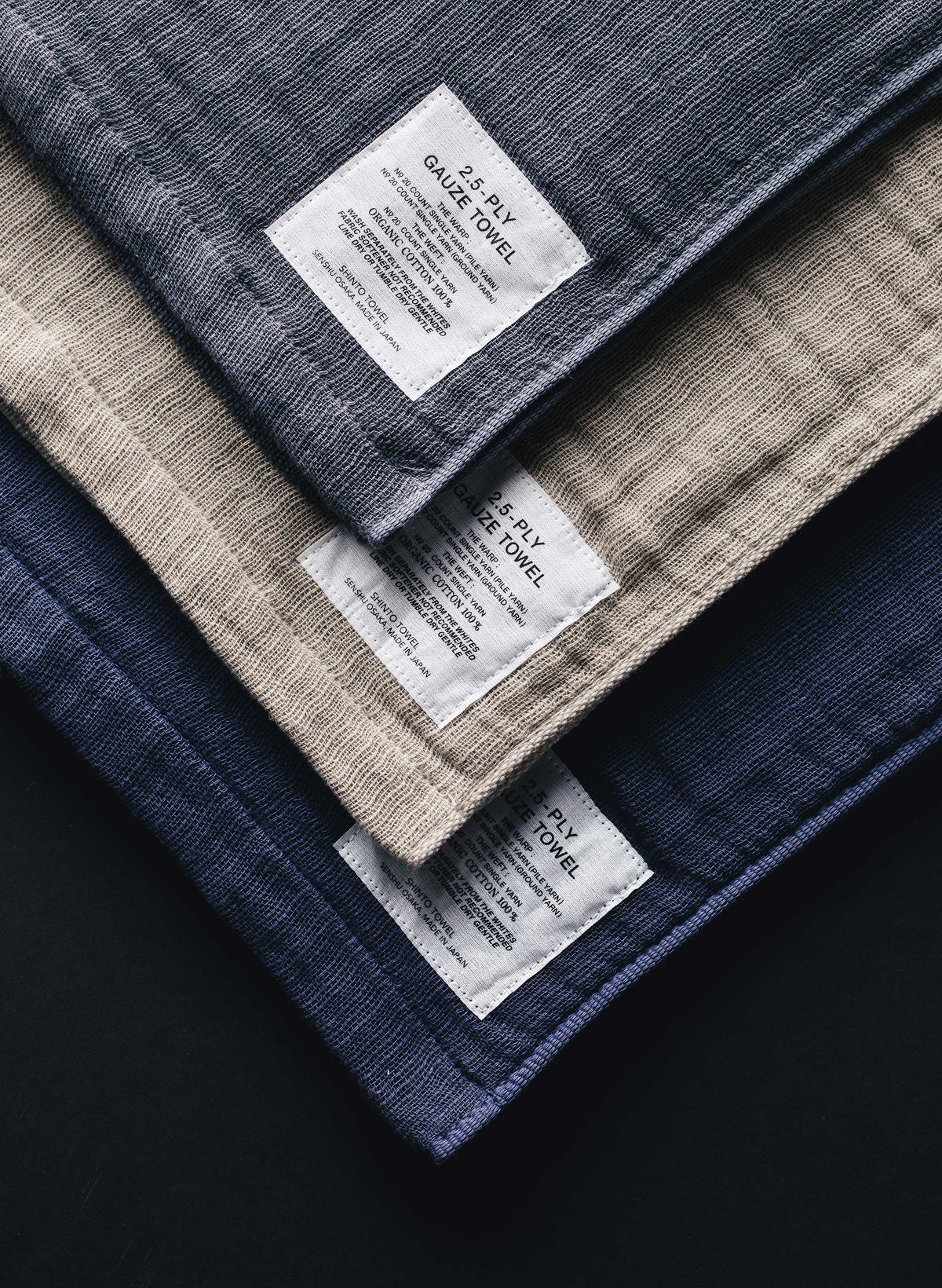 morihata gauze towel in navy