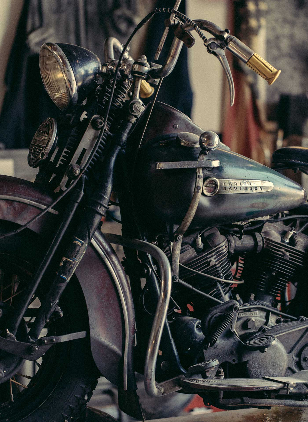 a close up of a motorcycle
