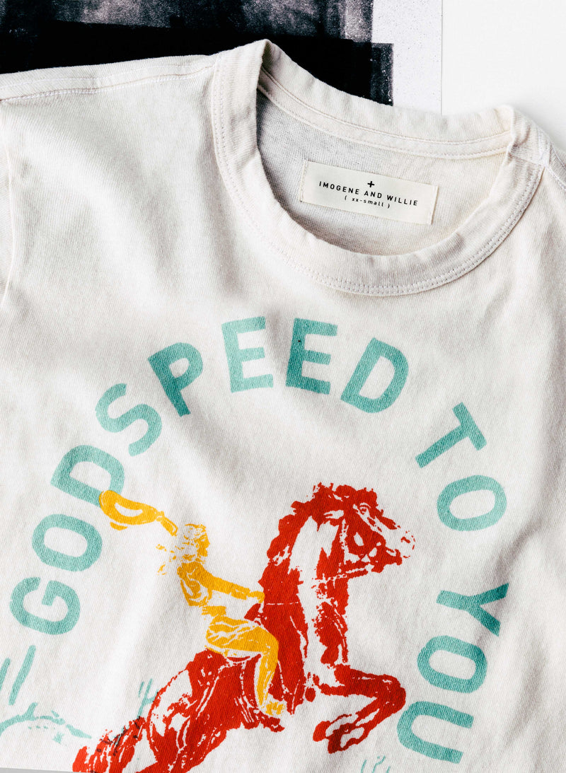 the "godspeed" tee in vintage white