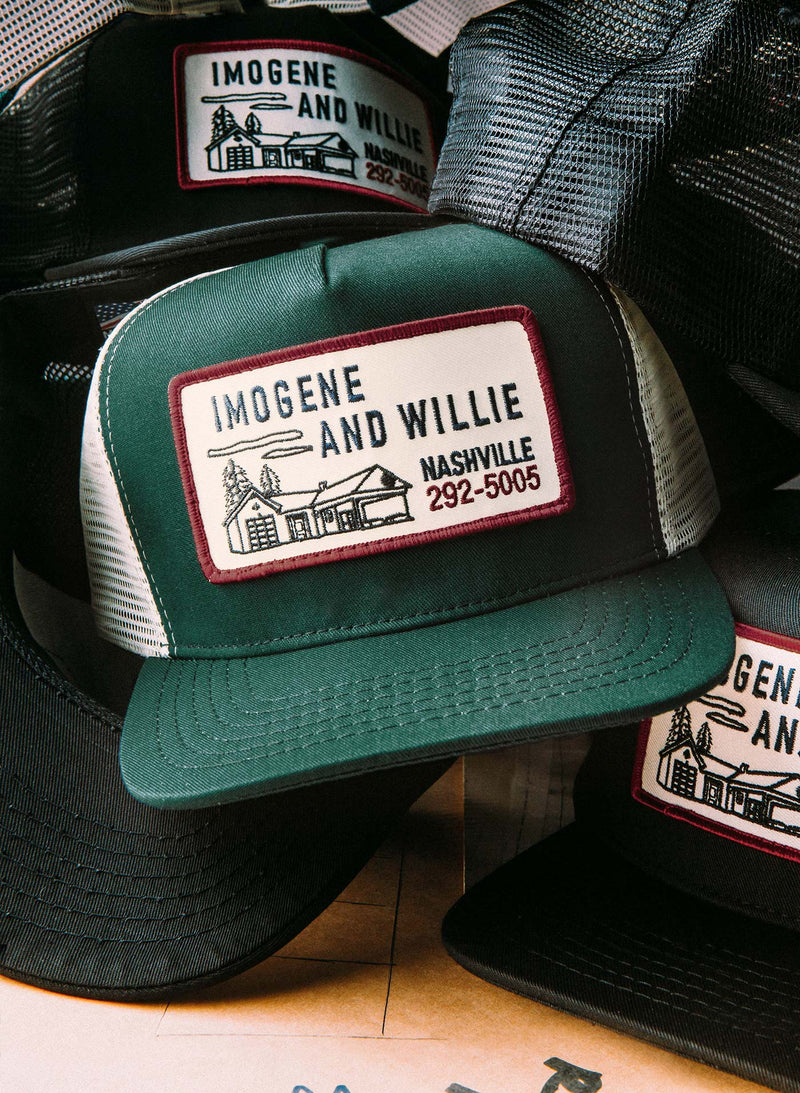 the "service station" trucker in green