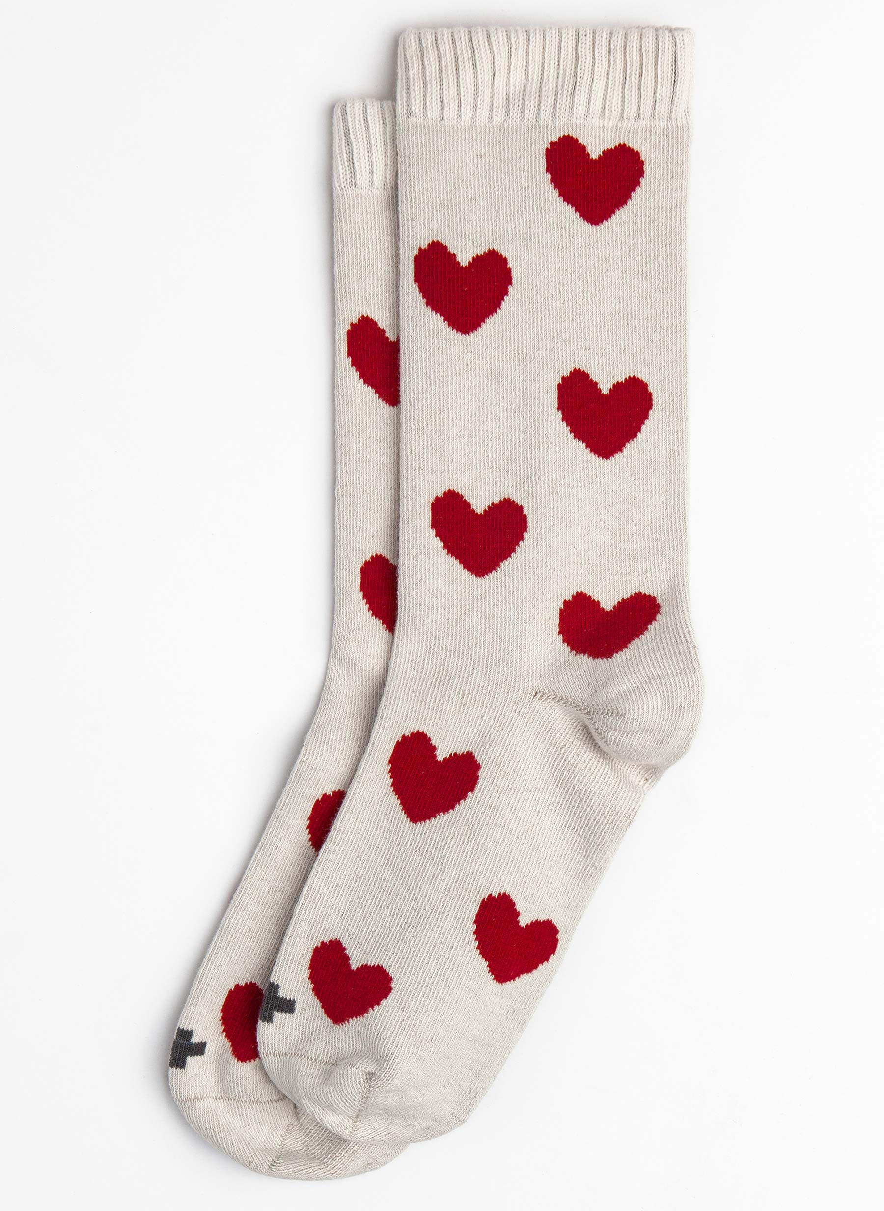 Heart Cotton Socks with Scalloped Hems