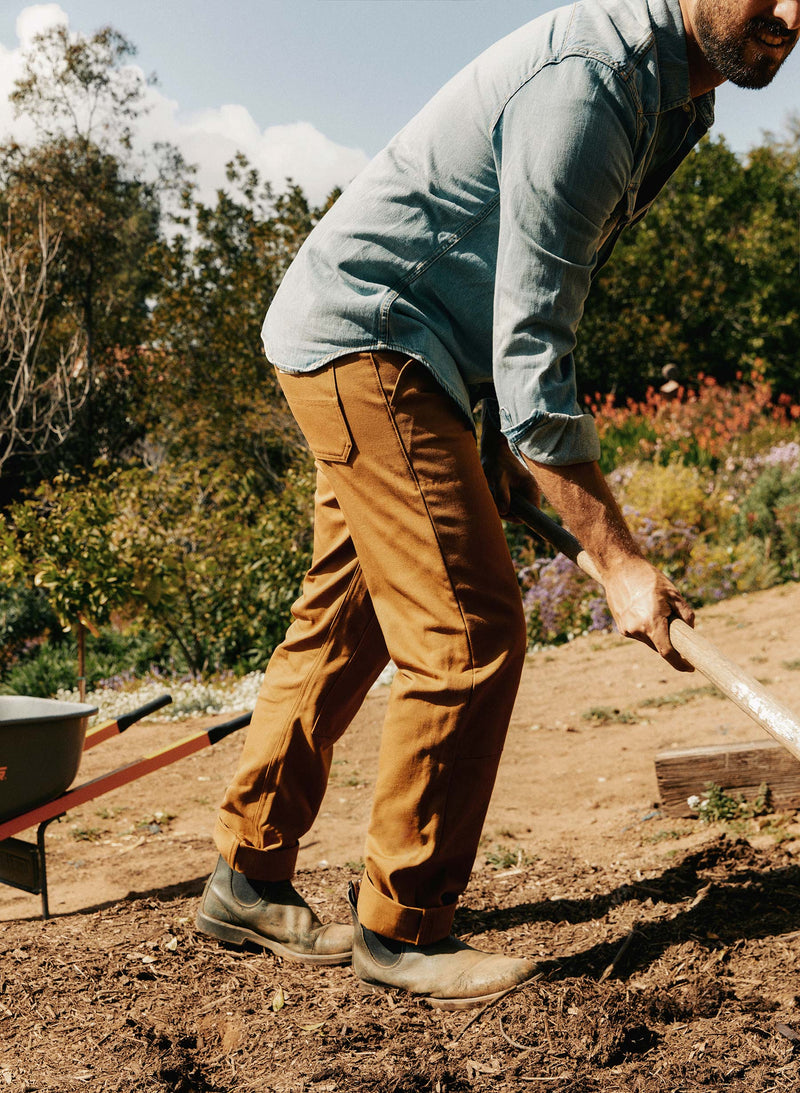 hencye canvas workpant in brown