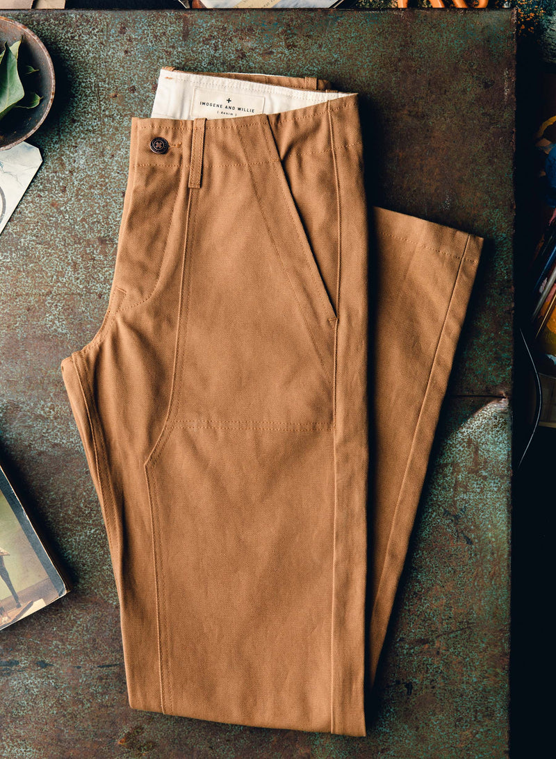 hencye canvas workpant in brown