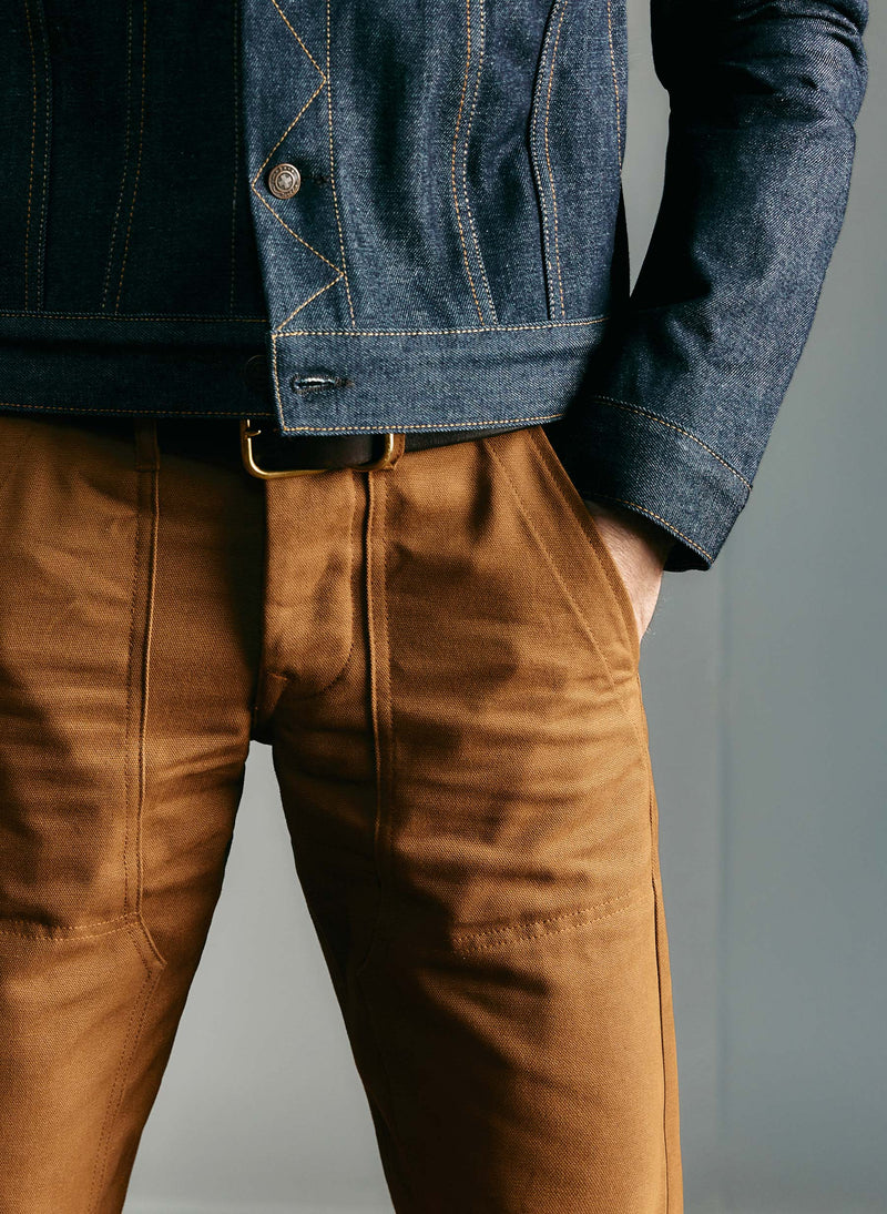 hencye canvas workpant in brown