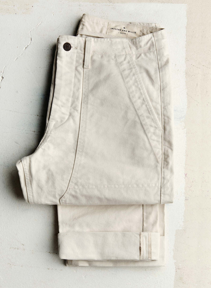 hencye canvas workpant in natural - Model