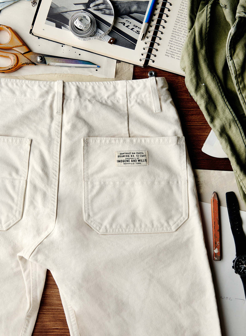 hencye canvas workpant in natural