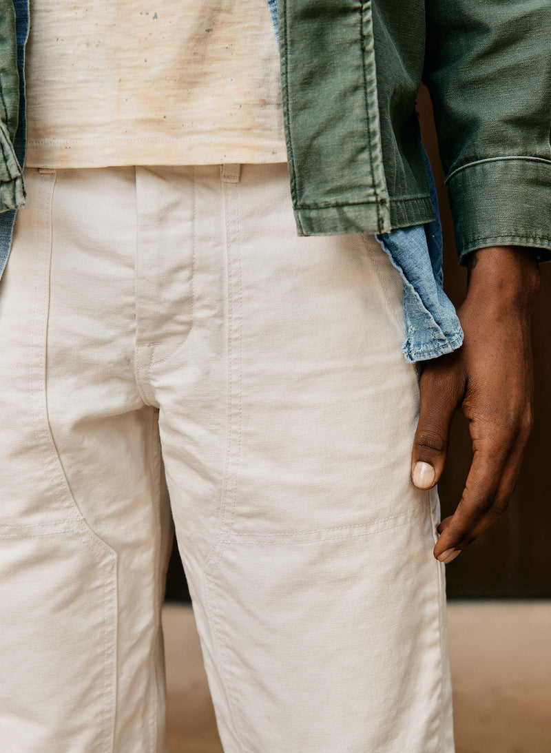 hencye canvas workpant in natural