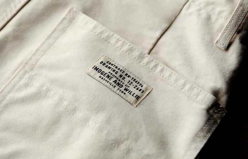 hencye canvas workpant in natural