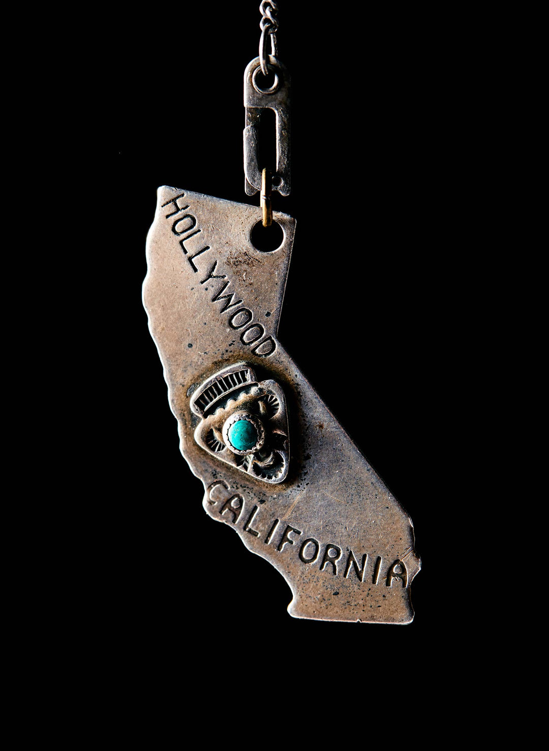 trading post-era silver california pendant