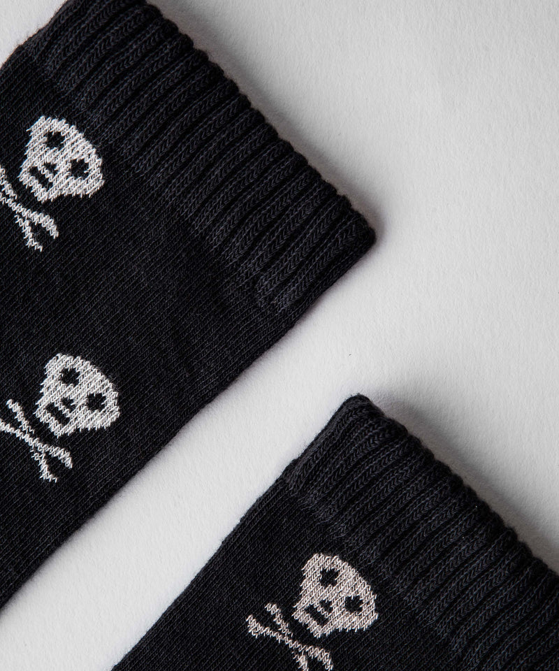 skull sock in charcoal