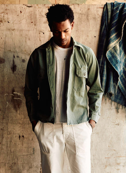 military shirt jacket in fatigue green – imogene + willie