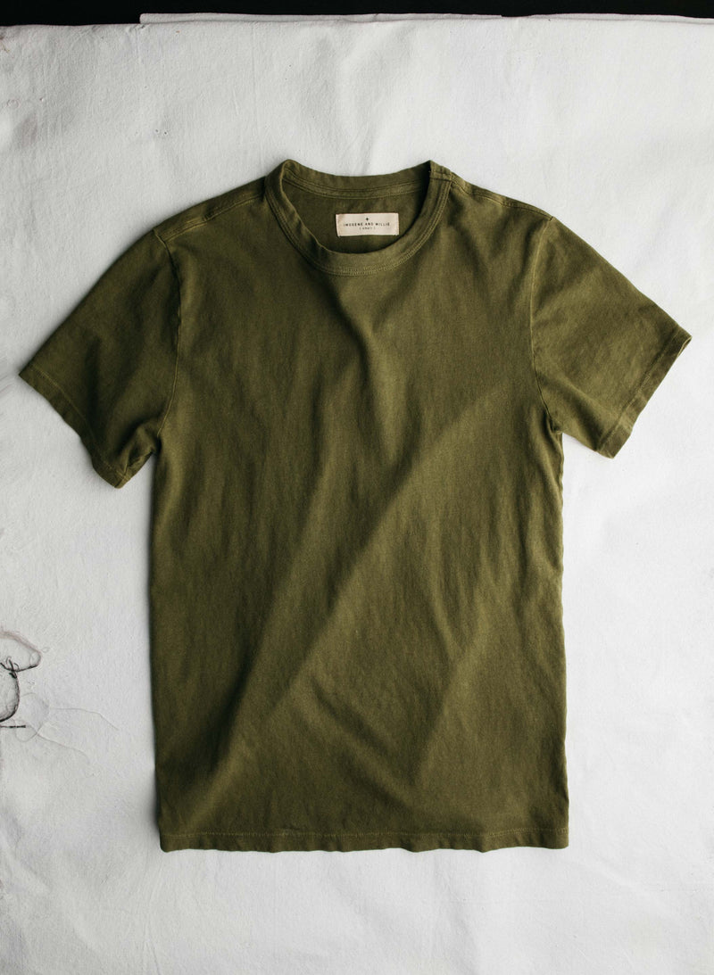 olive knit midweight crew