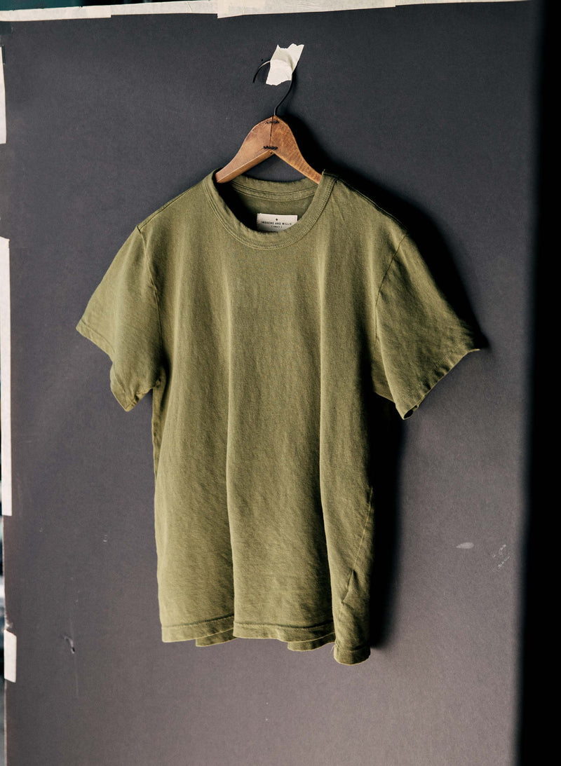 olive knit midweight crew