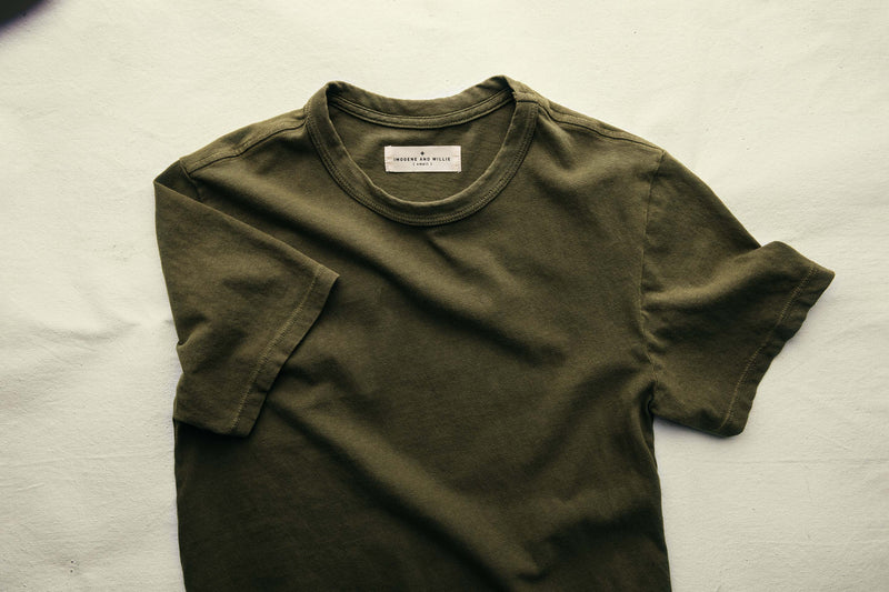 olive knit midweight crew