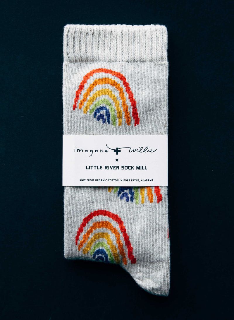 rainbow sock in natural