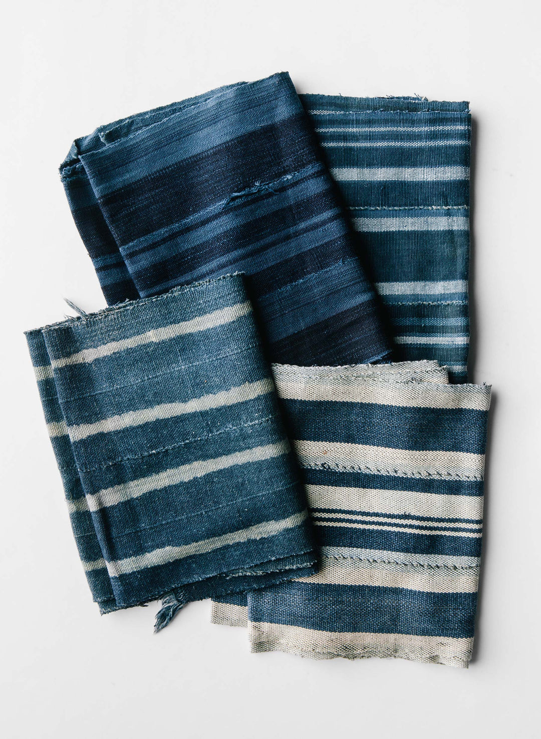 vintage striped african indigo scarf