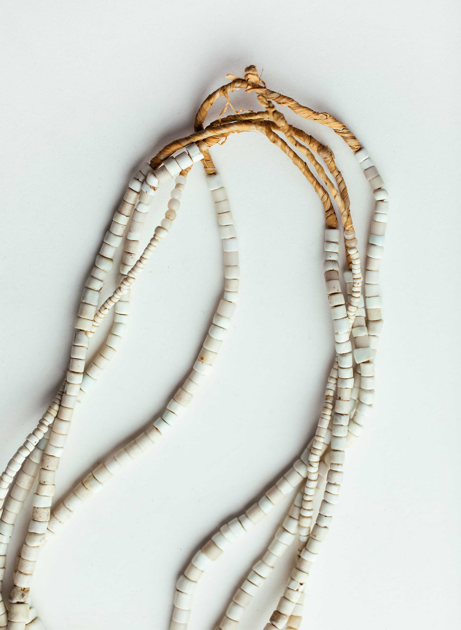 vintage white goomba trade bead necklace – imogene + willie