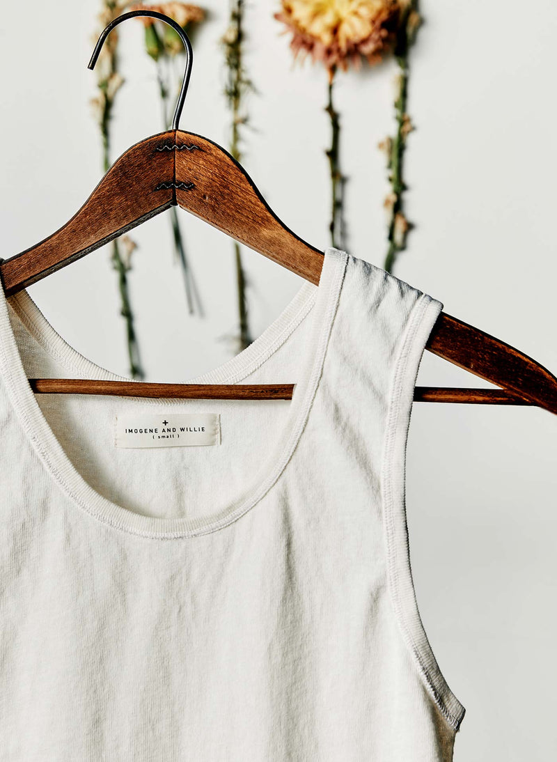 the vintage tank in washed white