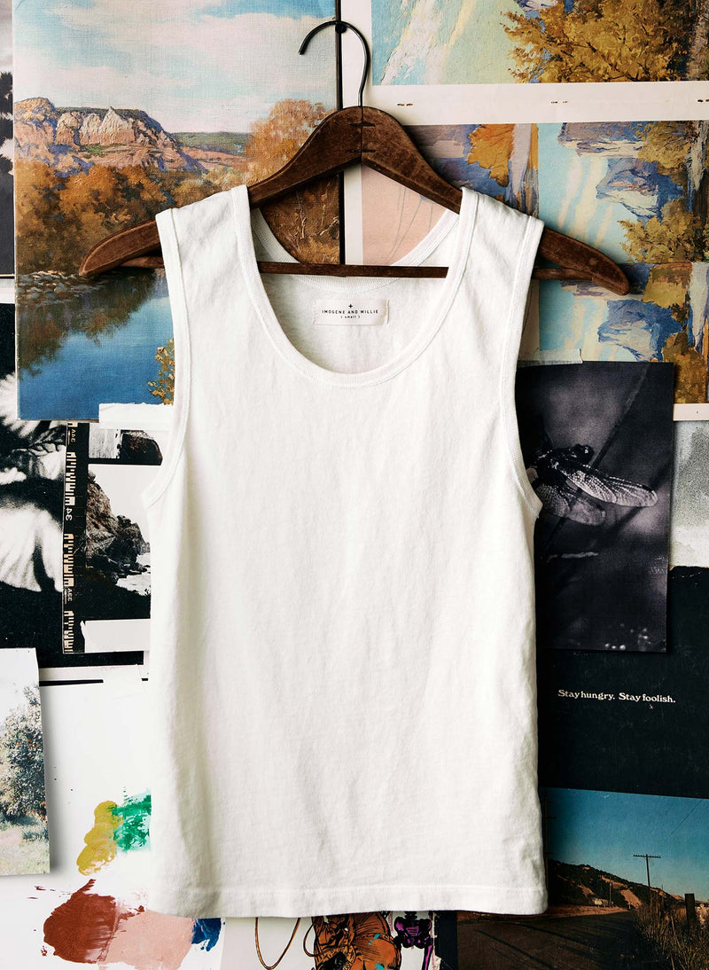 the vintage tank in washed white