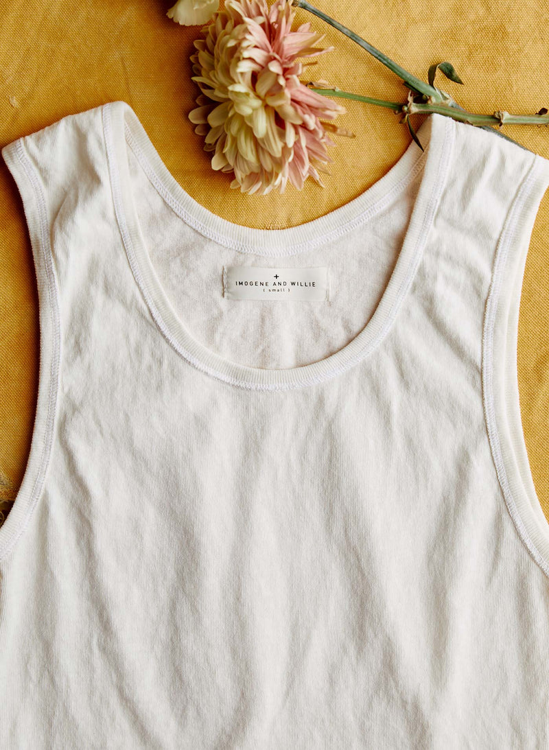 the vintage tank in washed white