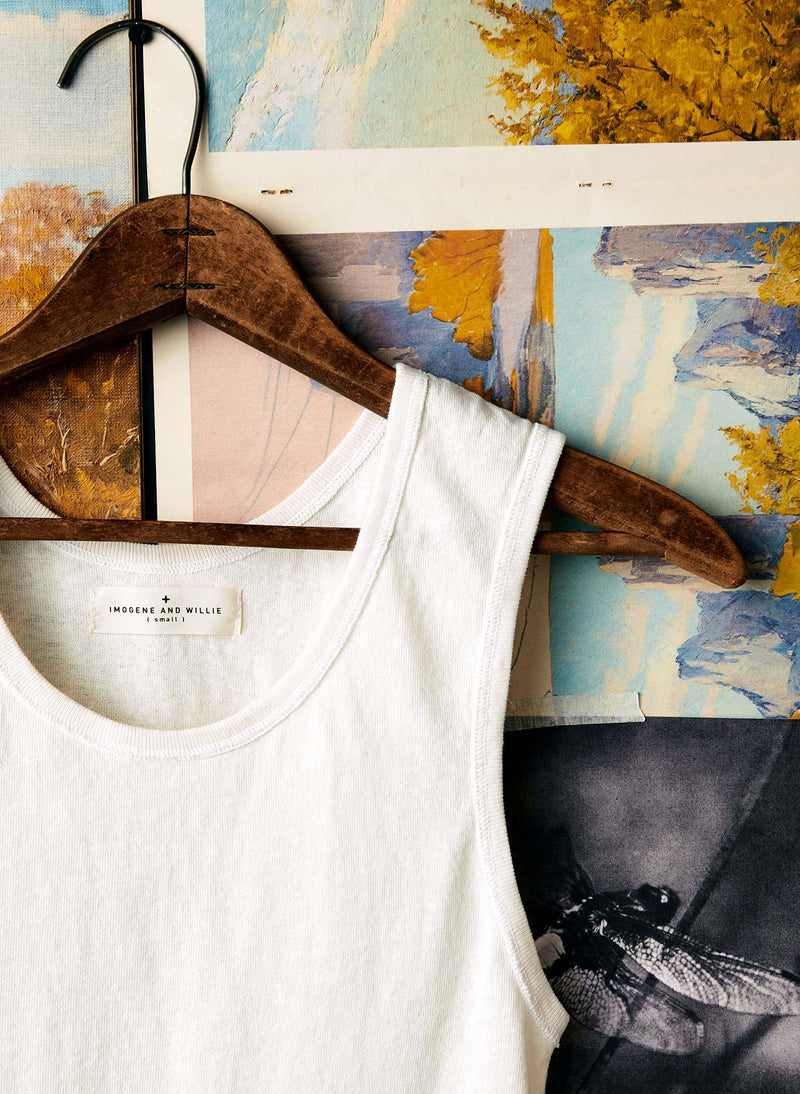 the vintage tank in washed white